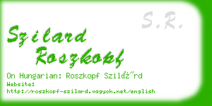 szilard roszkopf business card